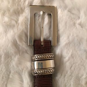 Brighton Unisex Crocodile Design Belt with Silver Buckle & Keeper Medium/30